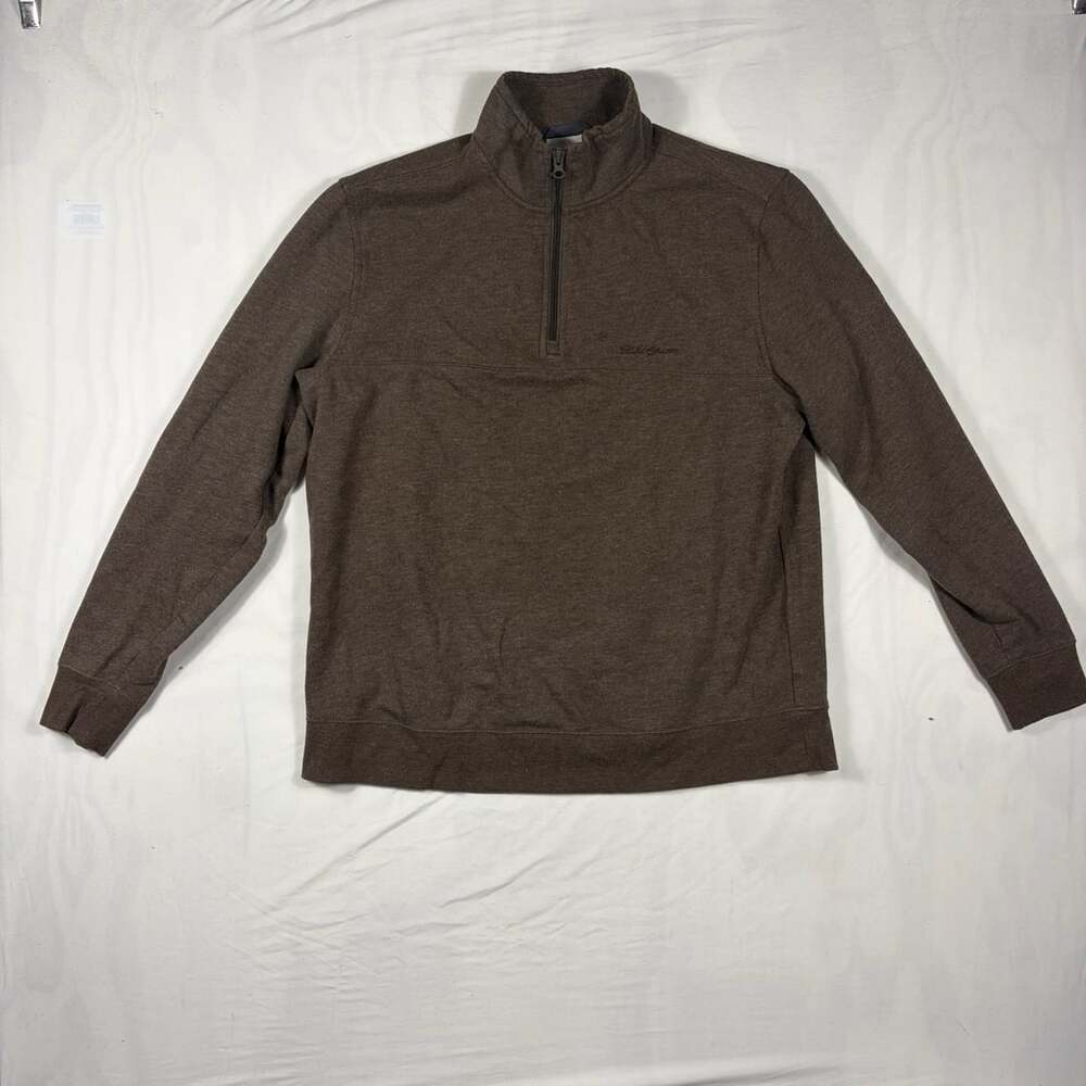 Field & Stream Quarter Zip Pullover Sweatshirt Size MD Brown